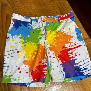 Loudmouth paint splatter Rainbow men’s shorts size 36